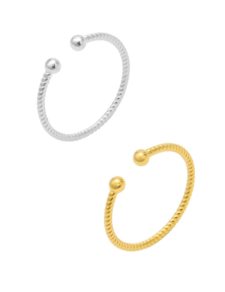 Fingerring gedreht oben offen mit Kugel Grösse berstellbar - Shanti Enterprise AG