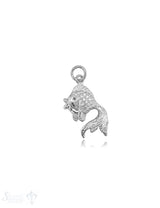 Fisch Anhänger Silber 23x16 mm rundlich Schwanz geschwungen