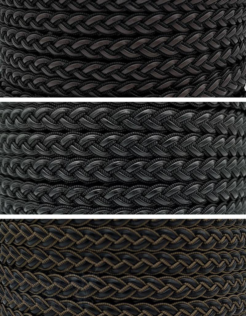 Flaches Leder gezöpfelt Textil/Leder per Meter Breite: 9mm Dicke: 3mm - Shanti Enterprise AG