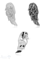 Flügel Anhänger 35x15 mm Silber reich verziert leicht gebuchtet rückseitige Öse