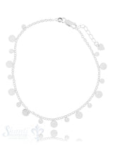 Fussketteli fein mit ungl. Silberplättli Federringschloss 22,5-25,5 cm Grössen verstellbar
