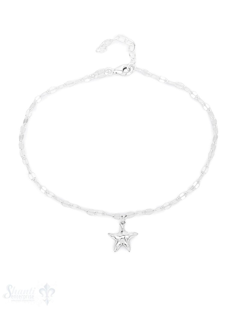 Fussketteli Silber hell Fantasie 23-26 cm mit See- Stern Grössen verstellbar ec - Shanti Enterprise AG