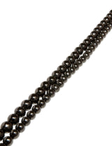 Gagat Strang poliert rund (versteinerte Holzkohle)