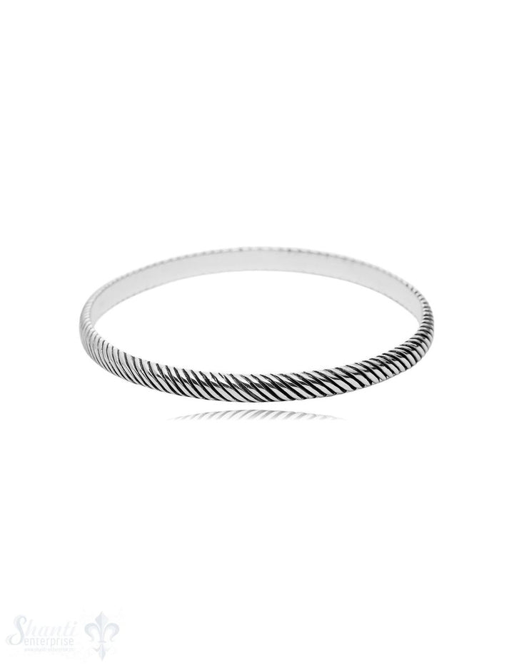 gerillter Armreif 5 mm breit geschwärzt halbrund - Shanti Enterprise AG