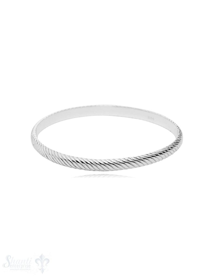 gerillter Armreif 5 mm breit geschwärzt halbrund - Shanti Enterprise AG