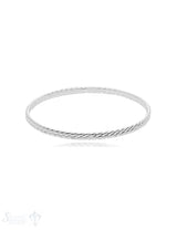 gezopfter Armreif 4 mm breit innen flach Silber