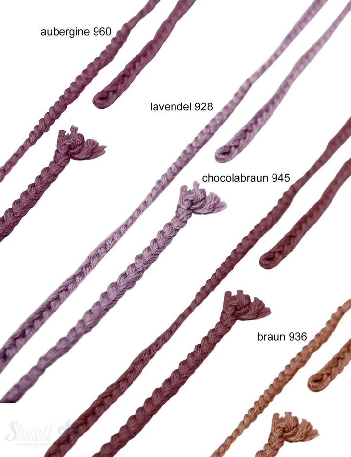 gezopftes Baumwollband zum einseitig öffnen 4mm breit 53 cm lang - Shanti Enterprise AG
