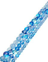 Glas cyanblau Strang matt bedampft