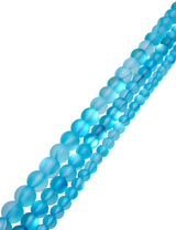 Glas hellblau Strang matt bedampft