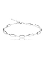 Glieder Armkette 10x4 mm 16.5- 19 cm eckig poliert Karabiner Grösse verstellbar Silber 925 ec