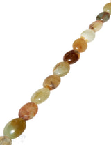 Grüner Onyx Strang moos-beige poliert Oval 18x13 mm A