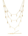 Halskette: Ankerkette dreireihig mit pol.spitzen Dreiecken, Grössenverstellbar 38-41 cm - Shanti Enterprise AG