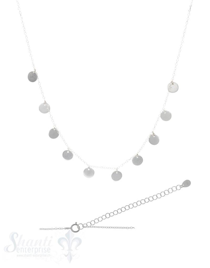 Halskette kurz Silber Anker mit Plaquetten 32-38 cm Grössen verstellbar Federringschloss - Shanti Enterprise AG