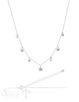 Halskette kurz Silber Anker mit Stern u. Zirkonia 1:1 36-44 cm Grössen verstellbar Federringschloss