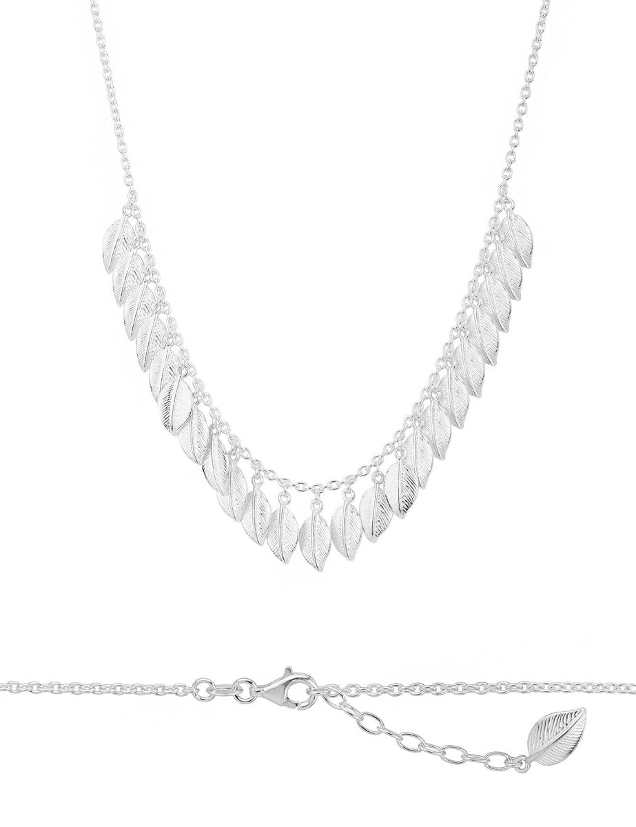 Halskette: Silber Anker, mit 20 Blättern Grössen verstellbar 38-41 cm - Shanti Enterprise AG
