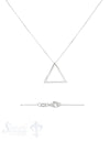 Halskette Silber Anker mit Dreieck 24 mm 3-D poliert Karabiner 40+45 cm Grössen verstellbar - Shanti Enterprise AG
