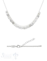 Halskette Silber Anker mit Si-Plättlireihe un gehämmert Grössen verstellbar 36-44 cm cm