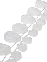 Chalcedon kristallin Briolette weiss 21 cm