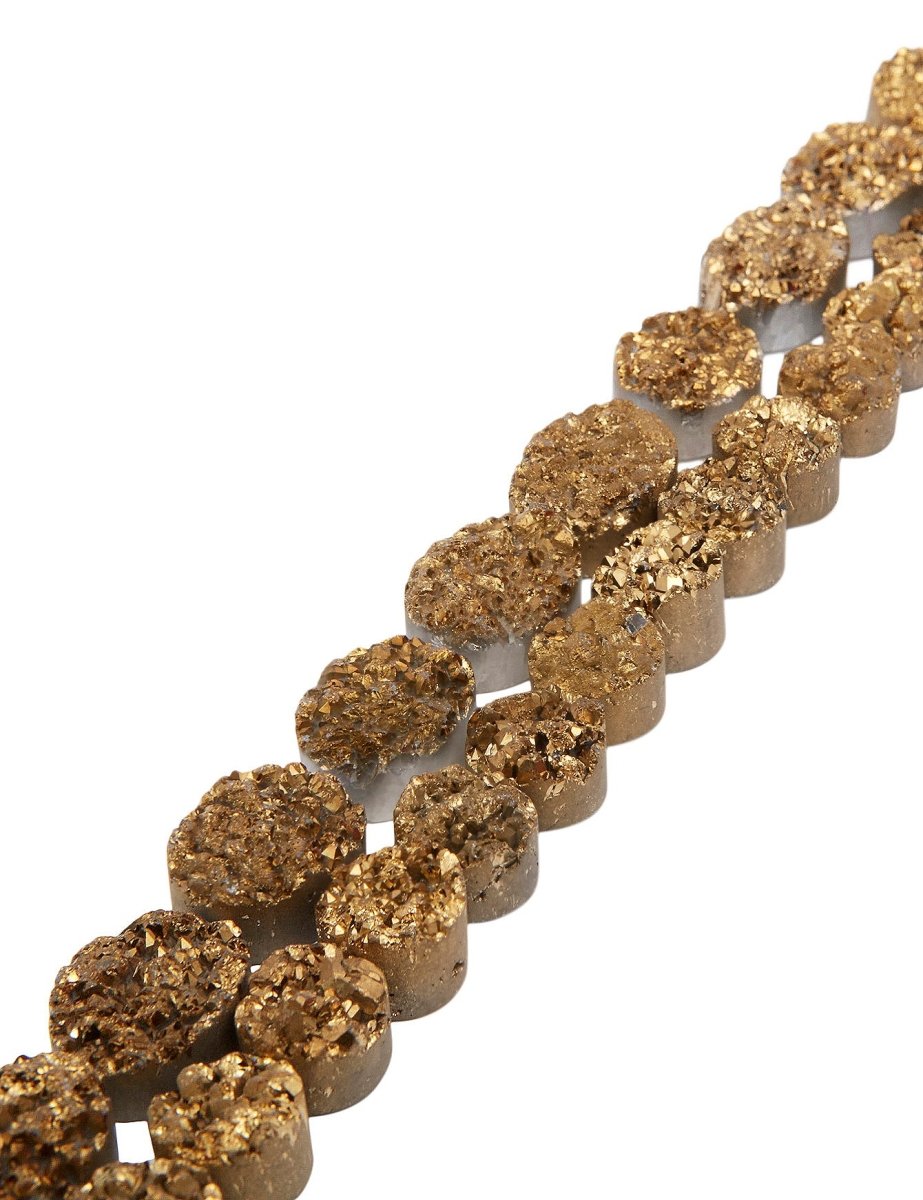 Herkimer Diamant Strang gold bedampft 21 cm - Shanti Enterprise AG