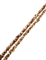 Herkimer Diamant Strang gold bedampft Doppelender