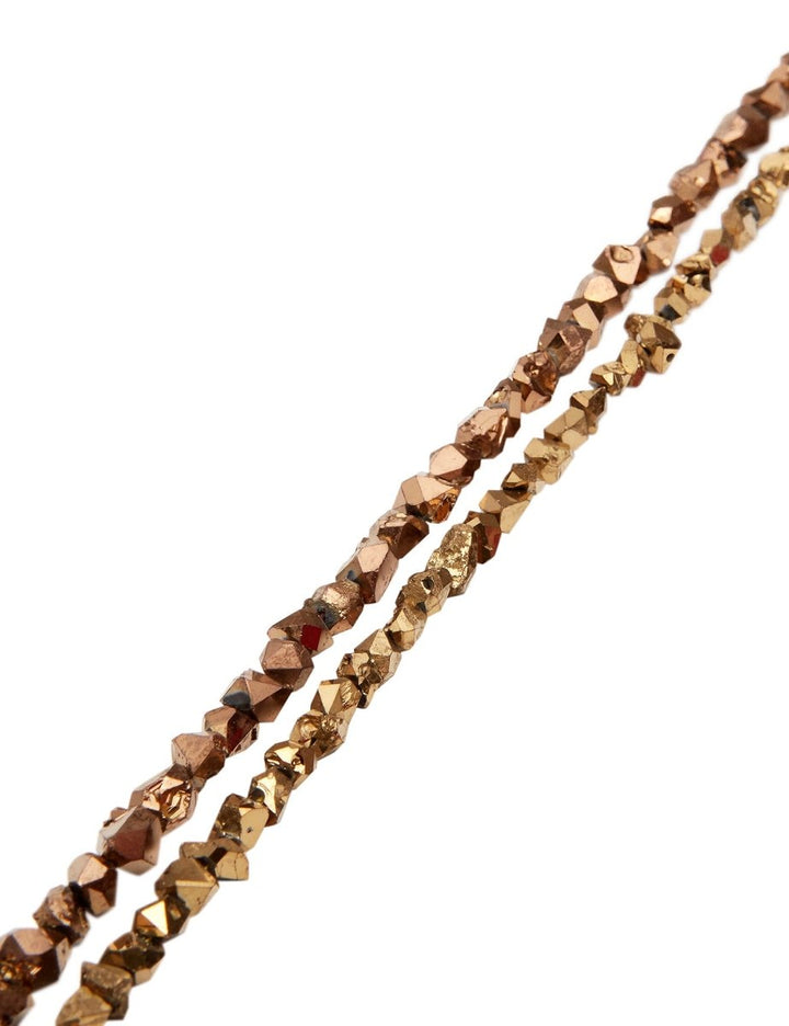 Herkimer Diamant Strang gold bedampft Doppelblender - Shanti Enterprise AG