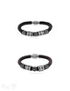 Herren-Armschmuck Leder mit Stahlteilen verziert Magnetschloss 21 cm - Shanti Enterprise AG