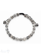 Herren-Armschmuck Shamballa mit Stahl 18/27cm Stahlelemente hell u. leicht geschwärzt Grössen verste