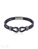 Herren Armschmuck Stahl Leder doppelreihig 21cm Stahlelemente Spez. Magnetschloss flach - Shanti Enterprise AG