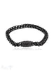 Herren Armschmuck Stahl Panzerarmkette eckig 21 cm mit Masgnetschloss verziert - Shanti Enterprise AG