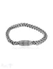 Herren Armschmuck Stahl Panzerarmkette eckig 21 cm mit Masgnetschloss verziert - Shanti Enterprise AG
