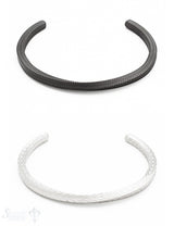 Herren Armspange Stahl eckig :Gr 68 offen geritzt gedreht 5x5 mm