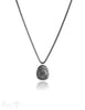 Herren Halsschmuck Stahl Kette 50 cm geschwärzt Amulett Rohling geschwärzt matt 18x21 mm - Shanti Enterprise AG