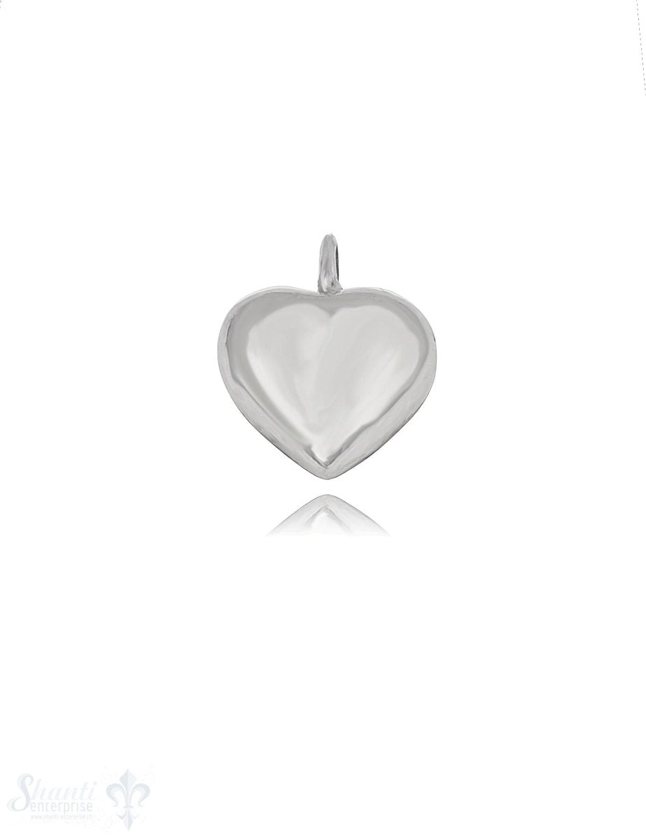 Herz Anhänger Silber 25x19 mm bauchig Oese fix - Shanti Enterprise AG