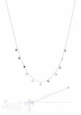 Herz mini unten an Chocker Ankerkette 33-38 cm fein Federringschloss Grösse verstellbar Silber 925 ec