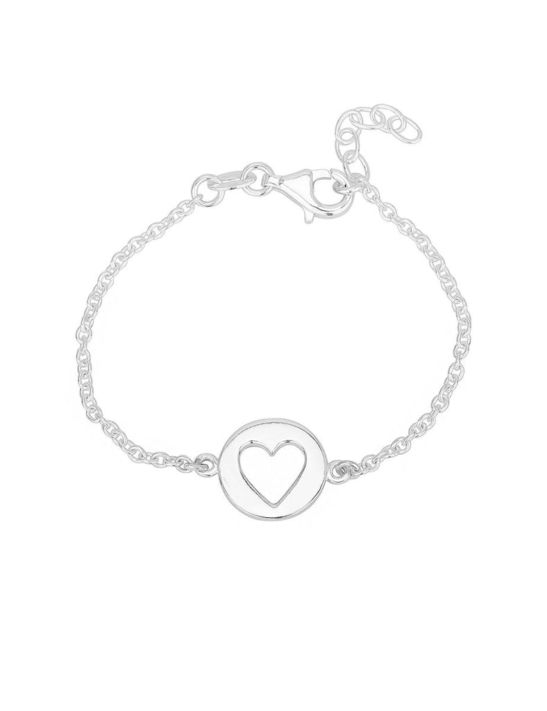 Herz Plaquetten Armkette Anker Grössen verstellbar mit Karabiner Silber 925 - Shanti Enterprise AG