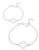Herz Plaquetten Armkette Anker Grössen verstellbar mit Karabiner Silber 925 - Shanti Enterprise AG