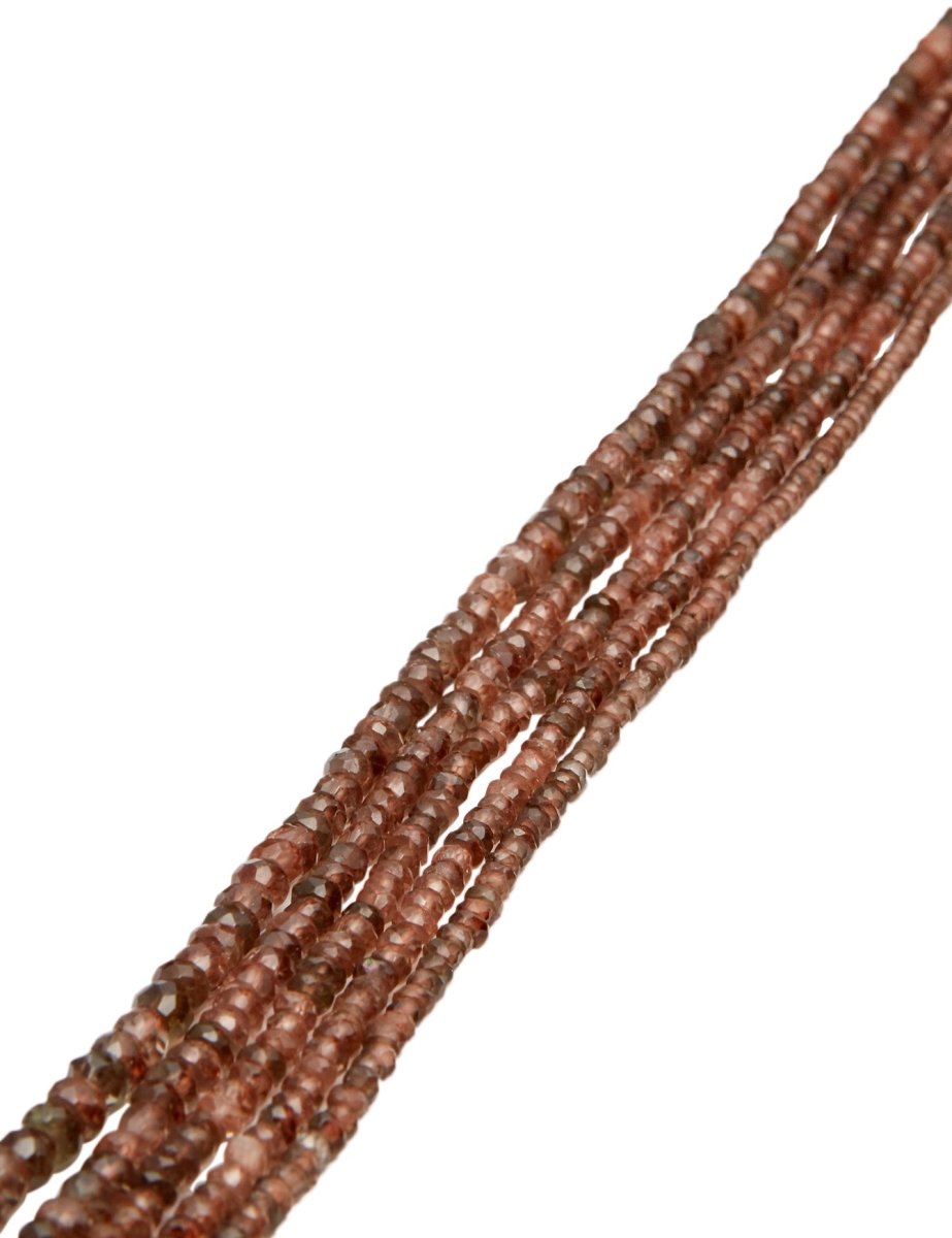 Hessonit Strang buttons facettiert (brauner Granat) - Shanti Enterprise AG