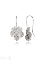 Hibiskusblüte Ohrhänger 15x20 mm mit Bügel Silber 925