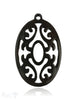Horn Anhänger Amulett Blume oval 60 mm x 38 mm durchbrochen mit Loch Farbabweichungen sind möglich - Shanti Enterprise AG