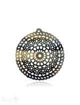 Horn Anhänger Amulett Mandala filigran Ø 55 mm ,durchbrochen mit Loch Farbabweichungen sind möglich
