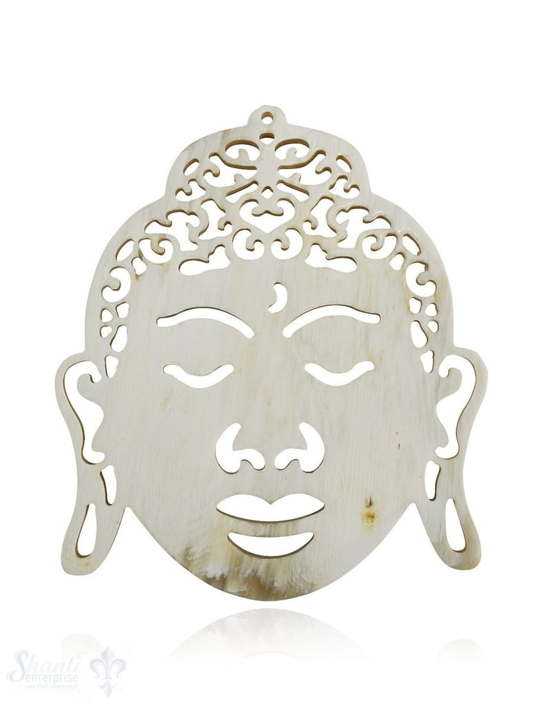 Horn Anhänger Buddha 85x70 mm durchbrochen mit Loch Farbabweichungen sind möglich - Shanti Enterprise AG