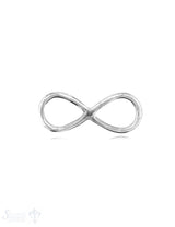 Infinity 16x7 mm Silber poliert duchbrochen 2 mm halbrund 1 Pack = 2 Stück.
