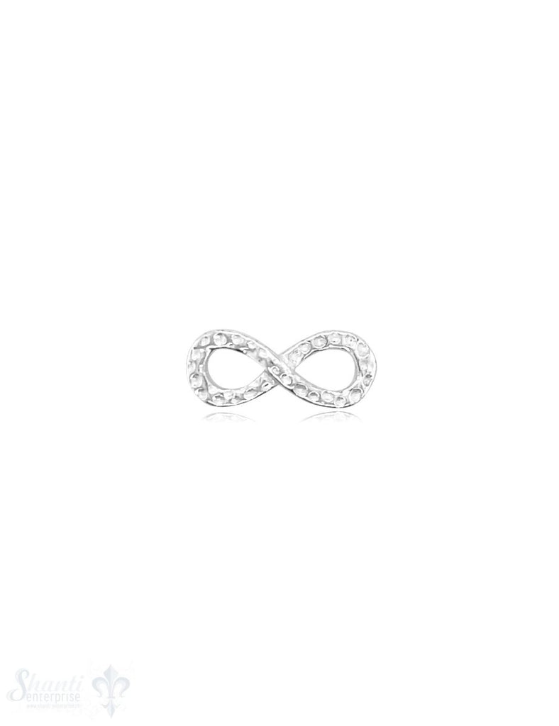 Infinity 17x7 mm Silber Vorderseite gehämmert durchbrochen 2 mm flach 1 Pack = 3 Stk. - Shanti Enterprise AG