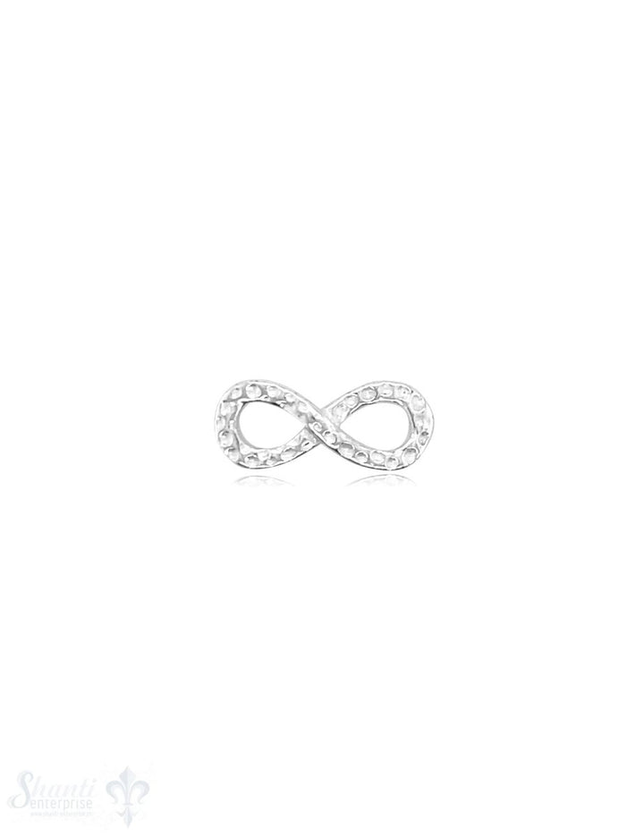 Infinity 17x7 mm Silber Vorderseite gehämmert durchbrochen 2 mm flach 1 Pack = 3 Stk. - Shanti Enterprise AG