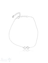 Infinity Fusskette Anker 22-27 cm Grössen verstellbar mit Federringschloss Silber ec