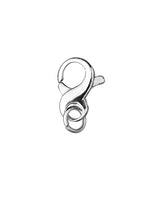 Karabiner S-Form flach mit grossem Bogen poliert Silber 925 mit Öse