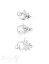 Karabiner Silber Blume mit 2 Ösen