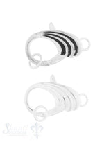 Karabiner Silber gestreift 22x12 mm