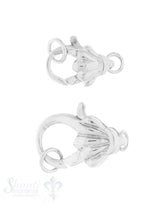 Karabiner Silber Muschel mit 2 Ösen