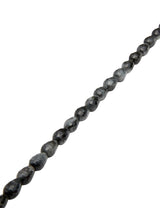 Katzenauge Quarz Strang dunkelgrau Tropfen facettiert ca. 10x7 mm AAA